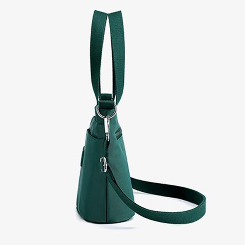 Functional Crossbody Bag Shoulder Bag Multi-pocket Lightweight Solid Color Handbag