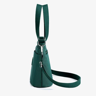 Functional Crossbody Bag Shoulder Bag Multi-pocket Lightweight Solid Color Handbag