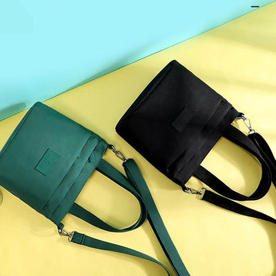 Functional Crossbody Bag Shoulder Bag Multi-pocket Lightweight Solid Color Handbag