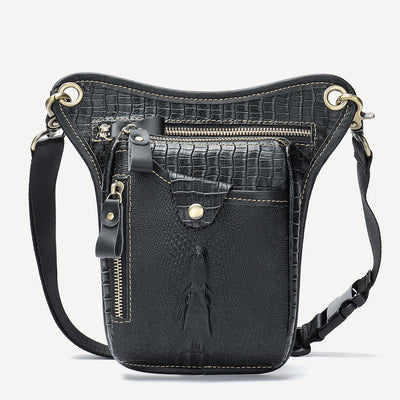 Genuine Leather Retro Waist Bag Thigh Bag with Leg Strap