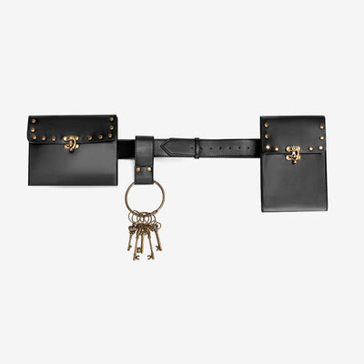 Medieval Renaissance Waist Bag Pouch Belt Holster with Belt Key Chain