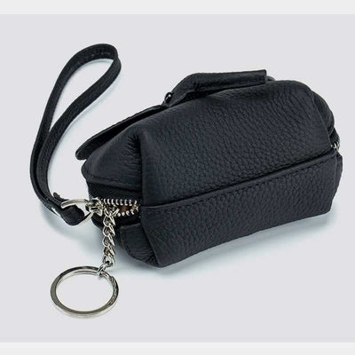 Women Small Coin Purse Elephant Leather Wallet Change Pouch Wristlet