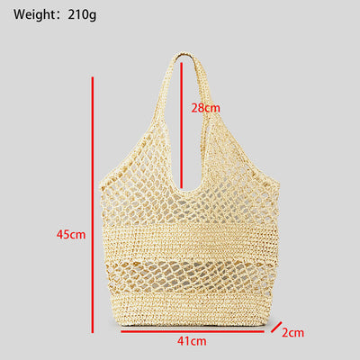 Beach Bag For Women Beach Holiday Hollow Woven Straw Bag