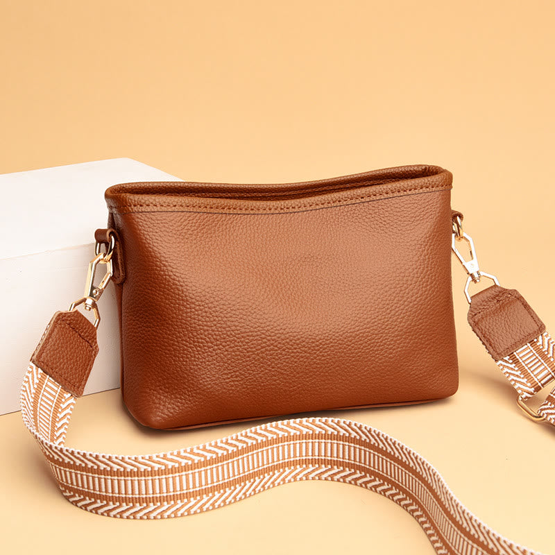 Crossbody Bag For Women Solid Color Lychee Pattern Leather Bag