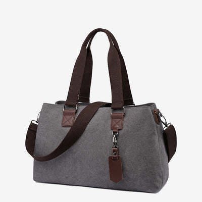 Triple Compartment Canvas Totes Handbag Multifunction Casual Crossbody Shoulder Purse
