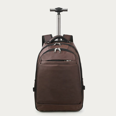 Solid Color Oxford Backpack Women Men Business Travel Trolley Case