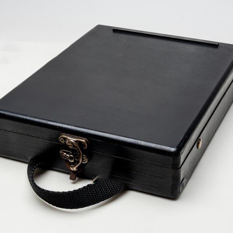 Portable Writers Messenger Wood Box Artist Tool Box for Outdoor Painting