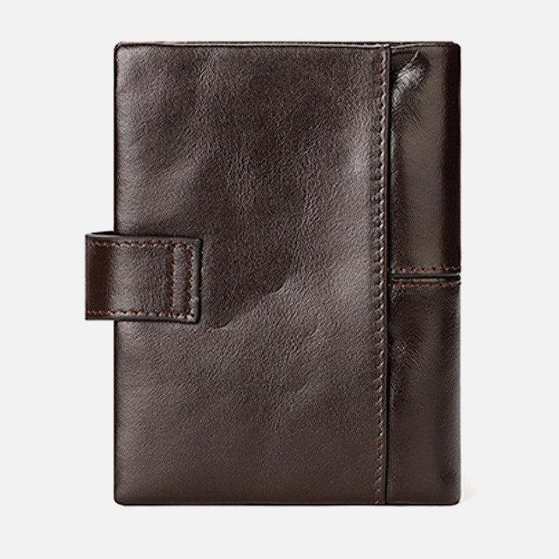 Billfold Passcase Wallets for Men Women Durable Genuine Leather Wallet