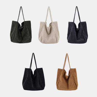 Extra Large Corduroy Tote Bag Casual Shopping Bag Shoulder Handbag
