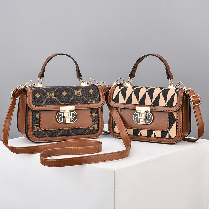 Top-Handle Bag For Women Vintage Square Daily Shopping Crossbody Bag