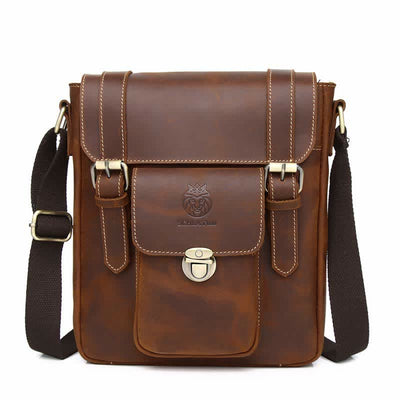 Small Leather Messenger Bag Shoulder Purse Cross Body Retro Handbag