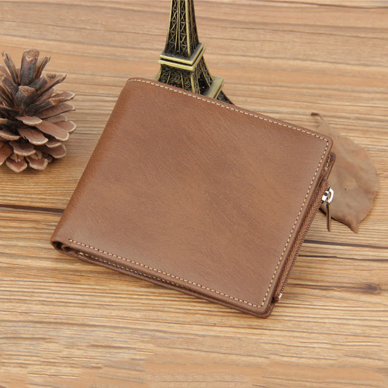 Wallet For Men Casual Leather Multi Function Zipper Coin Purse