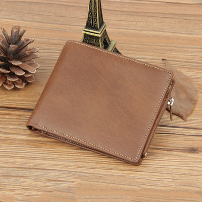 Wallet For Men Casual Leather Multi Function Zipper Coin Purse