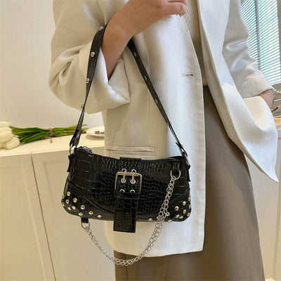 Crossbody Bag For Women Crocodile Pattern Retro Punk Party Bag
