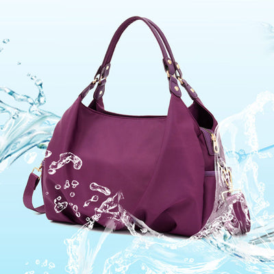 Triple Compartment Tote Handbag Large Capacity Hobo Handbag with Crossbody Strap