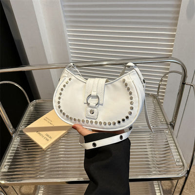 Rivet Crossbody Bag For Ladies Minimalist Punk Classic Purse