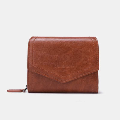 Women Short Bifold Wallet Faux Leather Purse RFID Blocking Card Holder