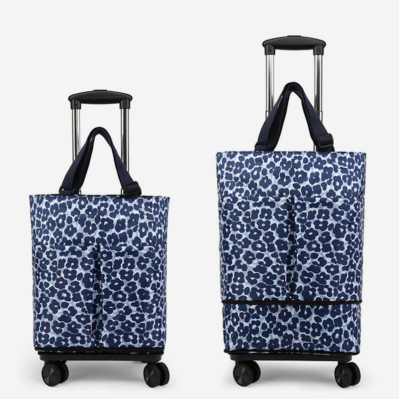 Tote Bag For Women Shopping Folding Removable Wheel Cart