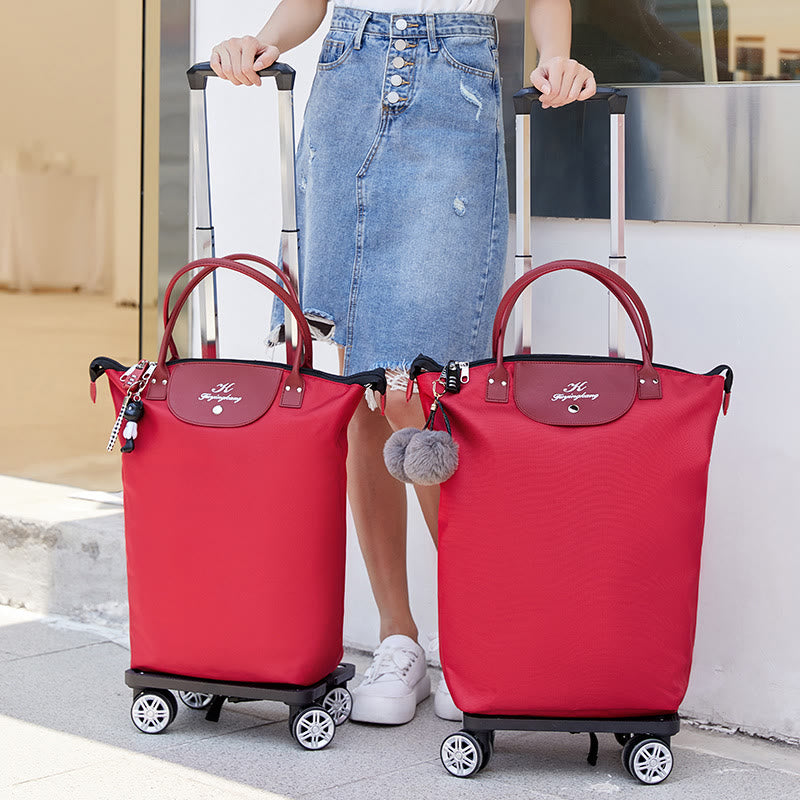 Multifunctional Portable Trolley For Women Detachable Folding Wheel Tote