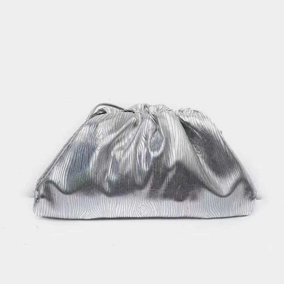 Dumpling Clutch Crossbody Bag Cloud Sparkly Metallic Purse for Women