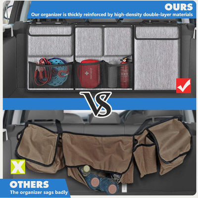 Car Organizer For Seat Back Zipper Detachable Design Oxford Storage Bag