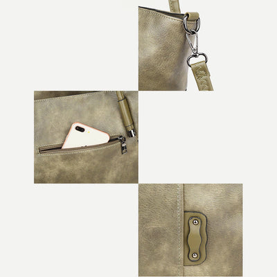 Tote Bag for Women Vintage Large Capacity PU Leather Handbag