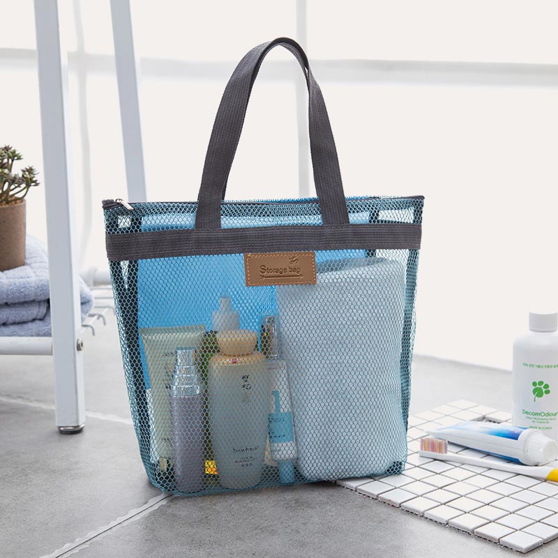 Folderable Washable Mesh Net Beach Bag Lightweight Pool Tote Handbag