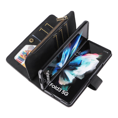 2-In-1 Wallet Case Cell Phone Case for Samsung Z Fold 3 4 Wristlet Zipper Card Holder