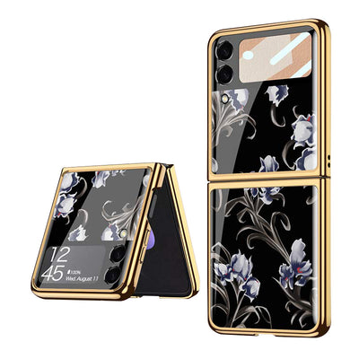 Samsung Galaxy Z Flip 3 Case Floral Premium Thin Transparent Hard PC Phone Cover