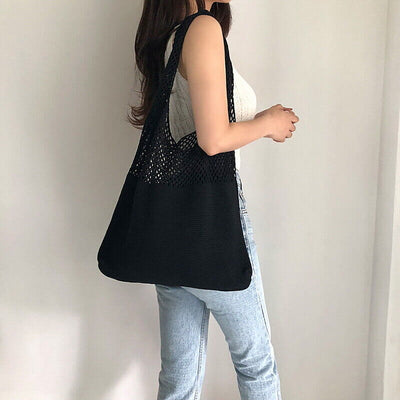 Tote Bag For Women Ethnic Style Wool Knitted Shoulder Bag