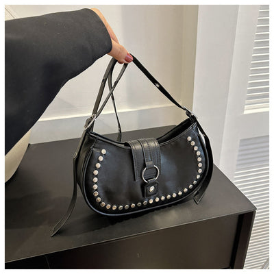 Rivet Crossbody Bag For Ladies Minimalist Punk Classic Purse