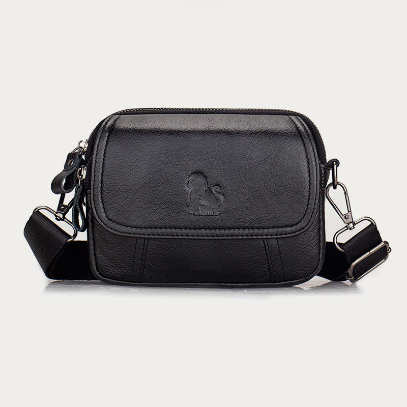 Waist Bag For Men Genuine Leather Horizontal Multi-Functional Phone Bag