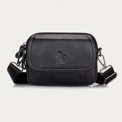 Waist Bag For Men Genuine Leather Horizontal Multi-Functional Phone Bag