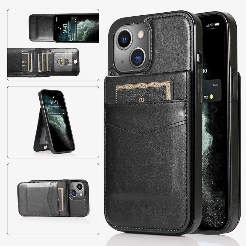 iPhone Wallet Case Quality Kickstand Phone Case with Multiple Card Slot