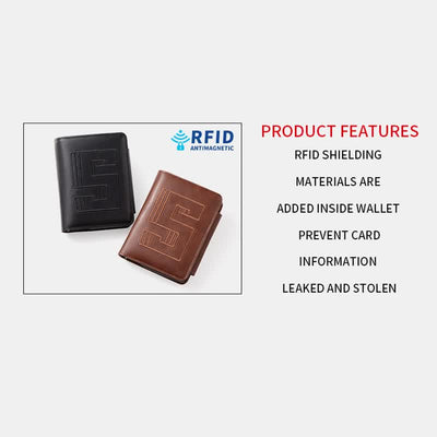 Large Capacity Leather Wallet Credit Card Holder RFID Blocking Money Organizer