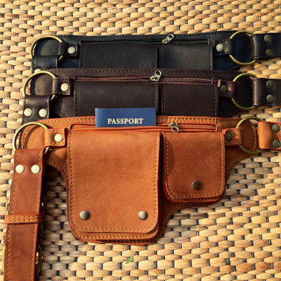Waist Bag For Daily Medieval Retro Utility Leather Belt Bag