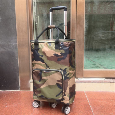 Collapsible Shopping Cart For Women Portable Tinfoil Preservation Rollig Tote