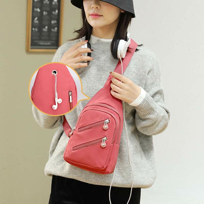 Sling Bag for Women Large Capacity Waterproof Casual Nylon Crossbody Bag