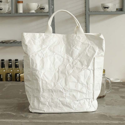 Vintage Pleated Tote Large Eco Friendly Paper Crossbody Bag