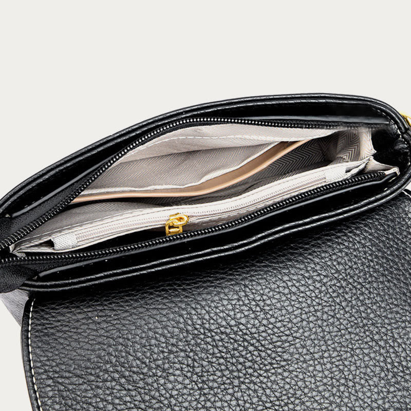 Faux Leather Crossbody Cell Phone Purse with 2 Shoulder Strap