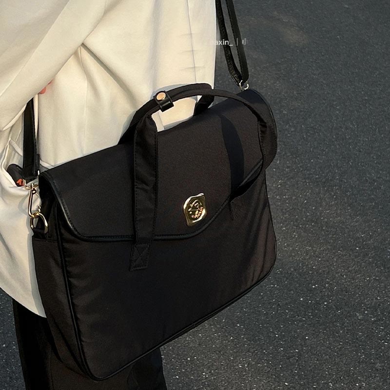 Crossbody Bag for Women Minimalist Plain Color Laptop Handbag