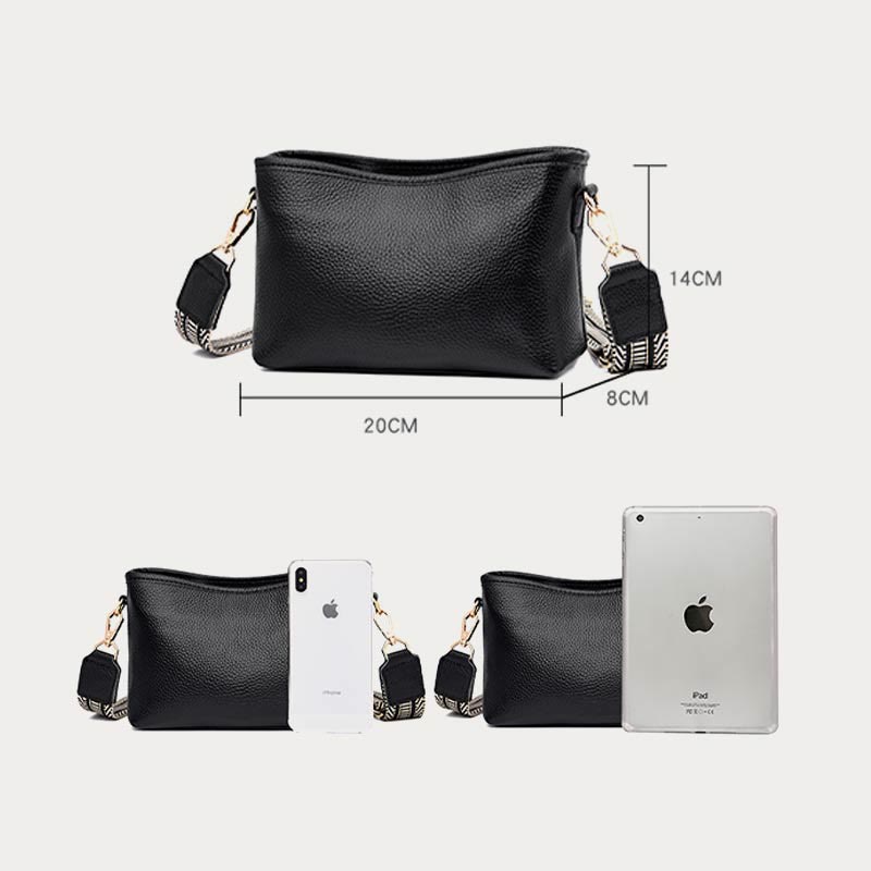 Crossbody Bag For Women Solid Color Lychee Pattern Leather Bag