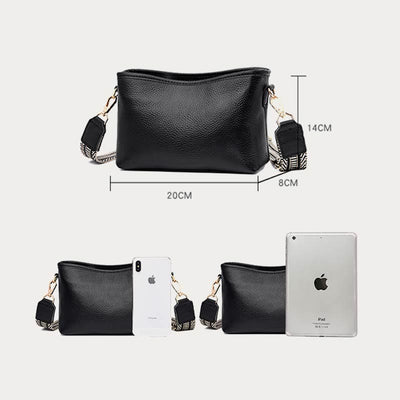 Crossbody Bag For Women Solid Color Lychee Pattern Leather Bag