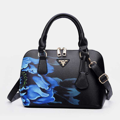 Women Floral Print Demo Satchel Handbag Crossbody Bag Shoulder Purse