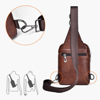 Sling Bag For Men Daily Use Casual Retro Waterproof Crossbody Bag