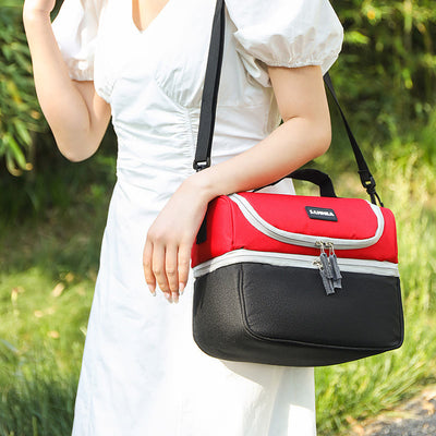 Cooler Bag For Outing Double Layer Insulation Crossbody Picnic Bag