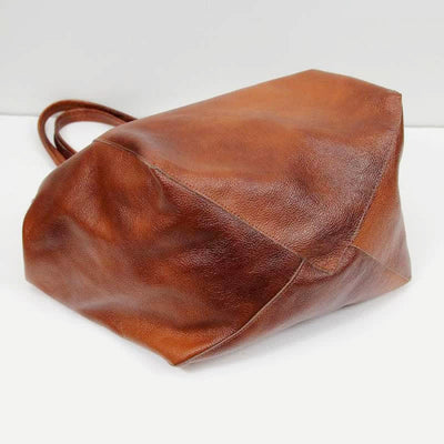 Large Capacity Soft Leather Tote Bag Handbag Shopper Purse with Pouch