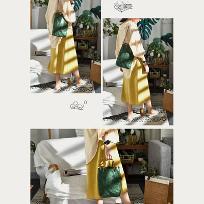 Handmade Crossbody Bag For Women Retro Simple Texture Shouder Bag