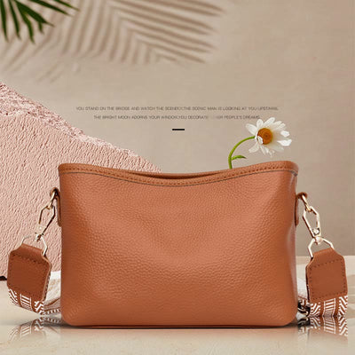 Crossbody Bag For Women Solid Color Lychee Pattern Leather Bag