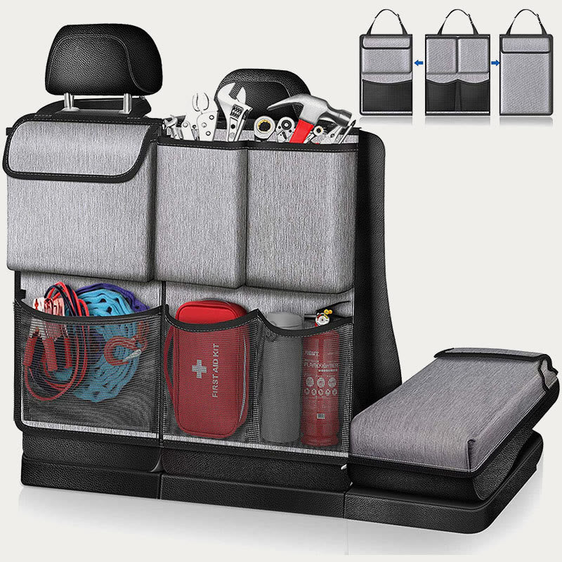 Car Organizer For Seat Back Zipper Detachable Design Oxford Storage Bag